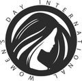 International Womenâs Day black vector icon.