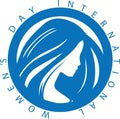 International Womenâs Day blue vector icon.