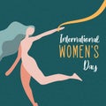 International Women`s Day card of dancing woman