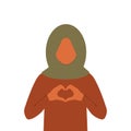 International Women s Day card. 8 march. Campaign 2024 inspireinclusion. Woman with heart shaped hands to stop gender