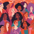 International Women& x27;s Day: Diverse Women Coming Together in Solidarity and Support Royalty Free Stock Photo