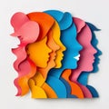 International Women\'s Day, female empowerment and uprising. Cutout art style.