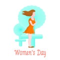 International Women`s Day festival 8 March postcard artwork vector illustration graphic design abstract background pattern Royalty Free Stock Photo