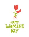 International Women`s Day festive, celebrate, party sign, emblem, logo Royalty Free Stock Photo