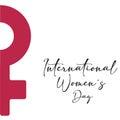 International womenÂ´ s day ilustration with a purple female gender sign