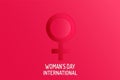 International Women`s Day. March 8th greeting card, Female sign. Vector illustration background Royalty Free Stock Photo