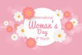 International Women`s Day. March 8th greeting card. Vector illustration background Royalty Free Stock Photo