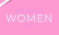 International women`s day pink feminine text effect design