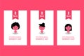 International Women`s Day poster. Woman sex gender sign with head character using origami, paper cut design style