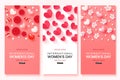 International Womens Day Sale cards collection with romantic decorative elements. Modern design.Universal vector Royalty Free Stock Photo