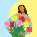 International Women's Day. Spring holiday on 8 March . Flat vector Illustration. Royalty Free Stock Photo