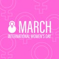 International Women\'s Day template for Social Media Post, Card, Banner. Female gender sign
