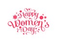 International WomenÃ¢â¬â¢s Day 8th of March day of women in the world Arabic and English calligraphy vector.