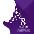 International women`s day with White face women lady Royalty Free Stock Photo