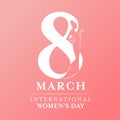 International women`s day with women lady and 8 th day sign Royalty Free Stock Photo