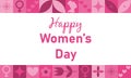 International womens day abstract background. 8 march modern neo geometric banner. Vector