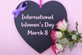 International Womens Day Notice Board Greeting. Royalty Free Stock Photo