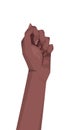 international womens day raised up black fist strong girl power concept female hand vertical