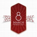 International Womens Day red striped Banner