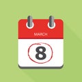 International womens day on 8th march calendar icon Royalty Free Stock Photo