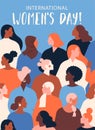 International Womens Day. Vector template with for card, poster, flyer and other users.