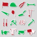 International worker day or labor day theme set of stickers eps10