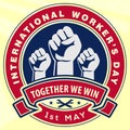 International Worker`s Day badge or label design. Vector illustration