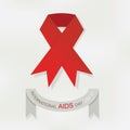 International World AIDS Day red ribbon poster