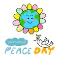 International world peace day cartoon vector Royalty Free Stock Photo