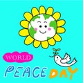 International world peace day cartoon vector