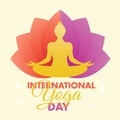 International Yoga Day 21 June poster logo Padmasana Kapalbhati Pranayama Lotus Pose asana vector design