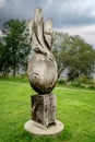 Internationale of unknown wood sculpture event at the Trois Berets parc in Saint Jean Port Joli Royalty Free Stock Photo