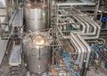 Internediairy tanks and pipelines at brewery, Brisbane, Australia