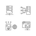 Internet accessibility linear icons set Royalty Free Stock Photo