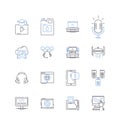 Internet anonymity line icons collection. Privacy, Masking, Encryption, Incognito, Anonymous, Pseudonym, Security vector