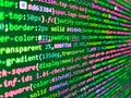 Internet app development and design. Website programming code. Software development. Information technology website coding Royalty Free Stock Photo