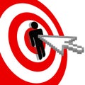 Internet arrow clicks bulls eye target Royalty Free Stock Photo