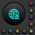 Internet banking dark push buttons with color icons Royalty Free Stock Photo