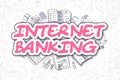 Internet Banking - Doodle Magenta Word. Business Concept.