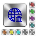 Internet banking rounded square steel buttons Royalty Free Stock Photo