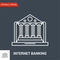 Internet Banking Icon. Thin Line Vector Illustration