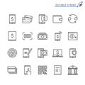 Internet banking outline icon set