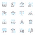 Internet banking linear icons set. Secure, Convenient, Digital, Accessible, Mobile, Easy, Online line vector and concept