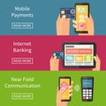 Internet banking, mobile payments and nfc Royalty Free Stock Photo