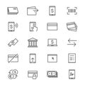 Internet banking thin icons