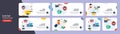 Internet banner set of evaluation, customer service and performance analysis icons