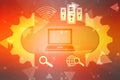 Internet binary data code computing or transmission process,Internet data transmission. Royalty Free Stock Photo