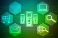 Internet binary data code computing or transmission process,Internet data transmission, Royalty Free Stock Photo