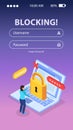 Internet Blocking Isometric Background