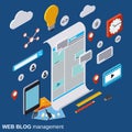 Internet blogging, web publication, web journalism, blog management vector concept